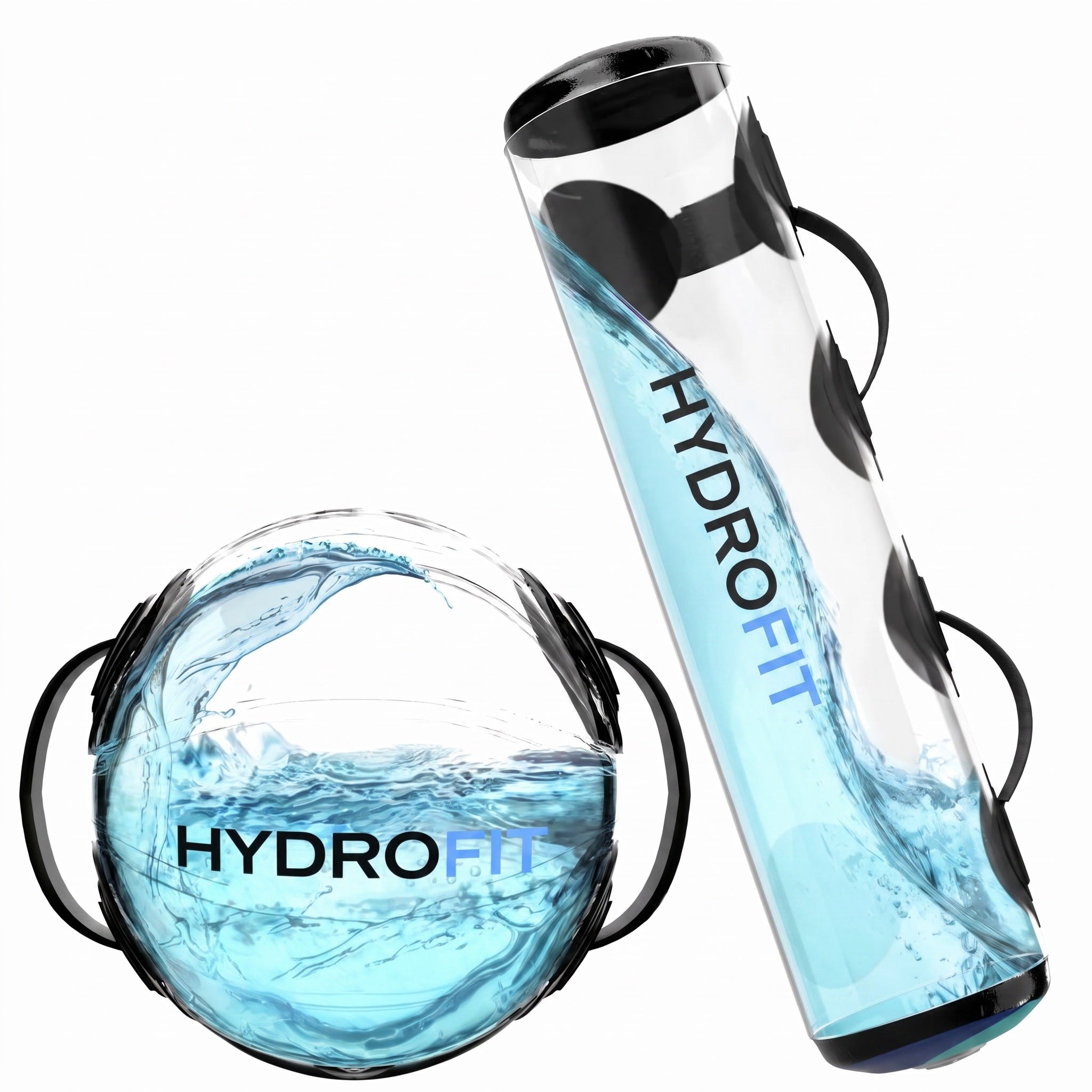 HydroFit fitness training system — water-filled tube and sphere.