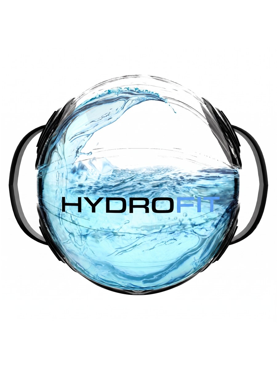 A HydroFit sphere with the water caught mid-swirl.