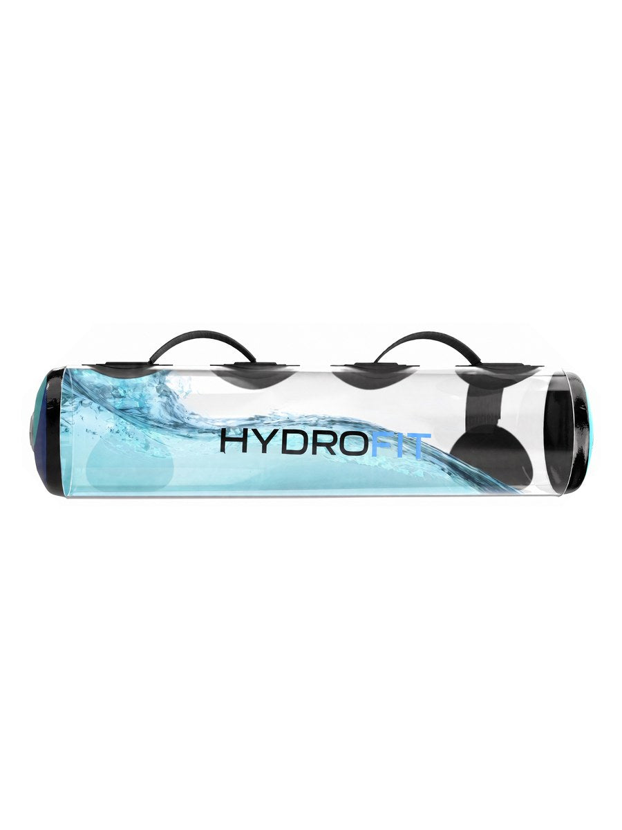 A HydroFit classic tube, part-filled, with the water settled along one side.